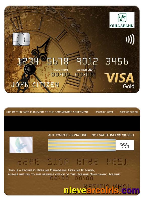 Ukraine Oshadbank visa gold card